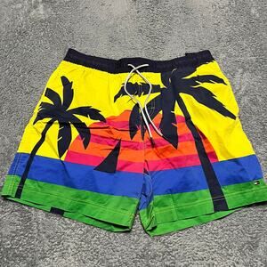 Tommy Hilfiger Swim Trunks Mens XXL Board Shorts Tropical Loud Neon
